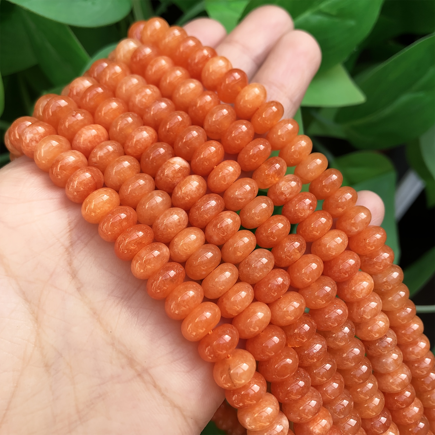8X5Mm Natural Orange Stone Abacus Beads for Jewelry Making